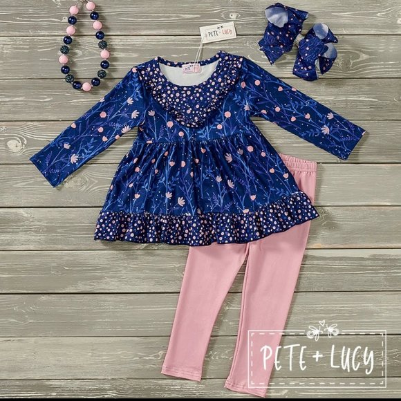 Pete and Lucy Midnight Bloom Pant Set - Picture 2 of 2